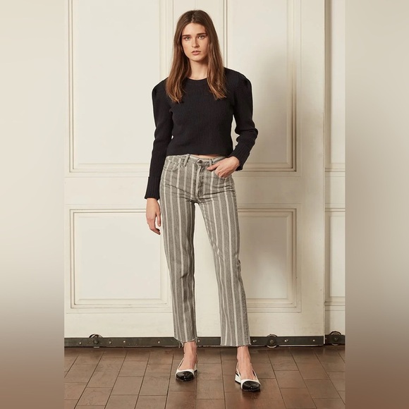 Boyish Denim - Boyish Tommy Jeans in Devil Is A Woman Gray Striped Cropped Straight, Size 28